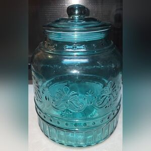 The Pioneer Woman Teal Glass 7" Medium Canister